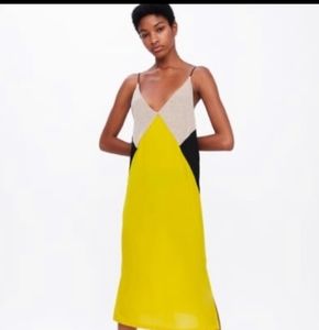 COPY - Zara yellow block slip dress